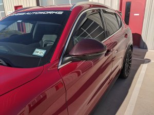 Maserati Grecale Mirror Covers - Carbon Fiber - Caps - Feroce Carbon - Red Carbon